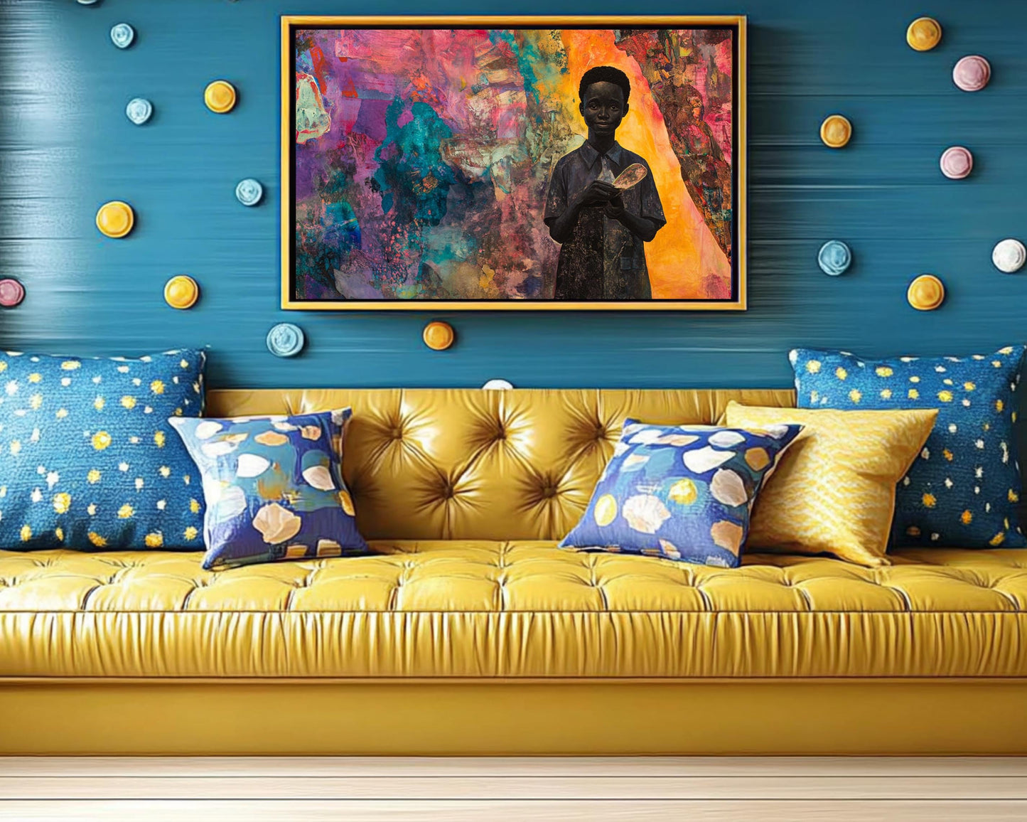 African American Wall Art Vibrant Black Boy Portrait