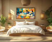 Vibrant abstract canvas art featuring bold colors, perfect for adding a touch of flair to your space, ideal as african american wall art.
