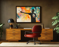 Colorful abstract canvas art featuring vibrant shapes, perfect for adding a touch of style to your space as african american wall art.