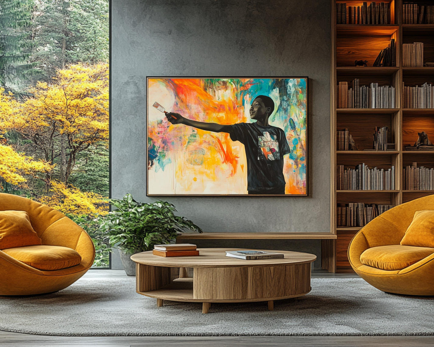 Joyful Black Boy Painting | Vibrant Abstract African American Art | Colorful Canvas Print | Melanin-Inspired Wall Decor | Uplifting Home Art