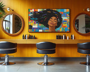 Alternate view of Black Woman Natural Hair African American wall art canvas print