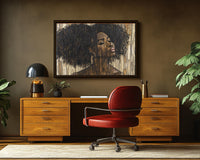 Vibrant African American wall art featuring a dynamic abstract design in bold colors, perfect for any modern space.