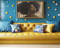 Vibrant abstract canvas art celebrating African American culture, perfect for adding flair to any space.