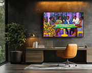 Black Professionals Card Game African American canvas print artwork view