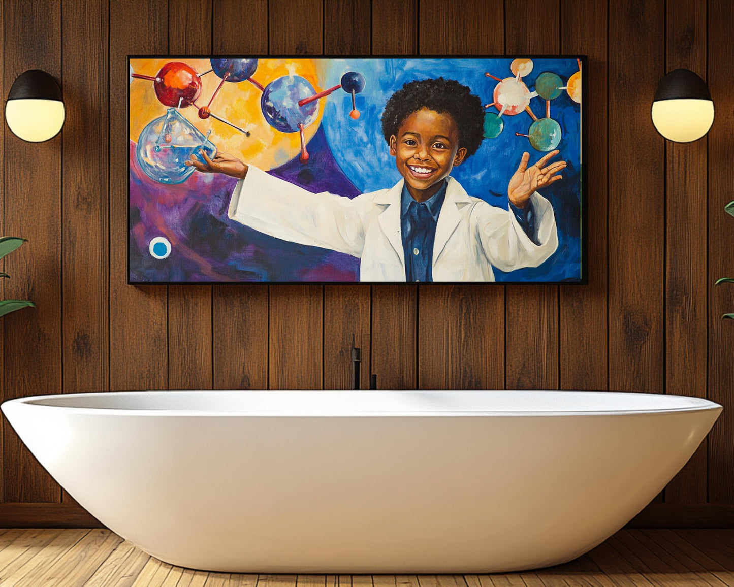 Young Black Scientist in Action | African American Art | Inspirational Canvas Print | Melanin Wall Art | Kids Room Decor