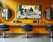 Black Siblings Reading African American canvas print by MoomZee Artwork
