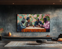 Vibrant abstract canvas art showcasing a celebration of culture, perfect as African American wall art for any space.