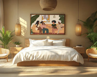 Vibrant abstract canvas art featuring bold colors, ideal for modern spaces, perfect as African American wall art.