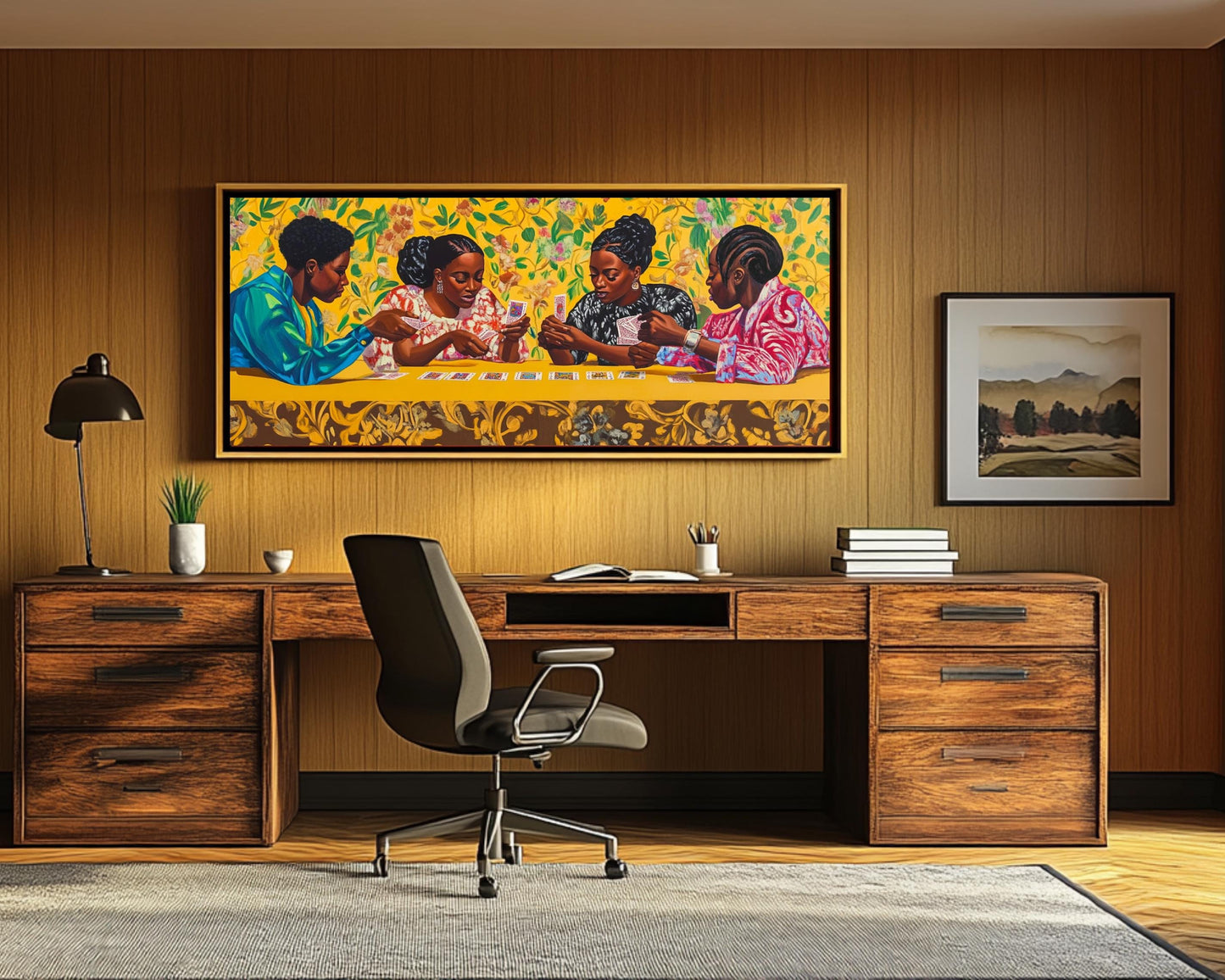 Young Black Women Playing Cards | African American Art | Vibrant Social Canvas Print | Melanin Wall Art | Modern Home Decor