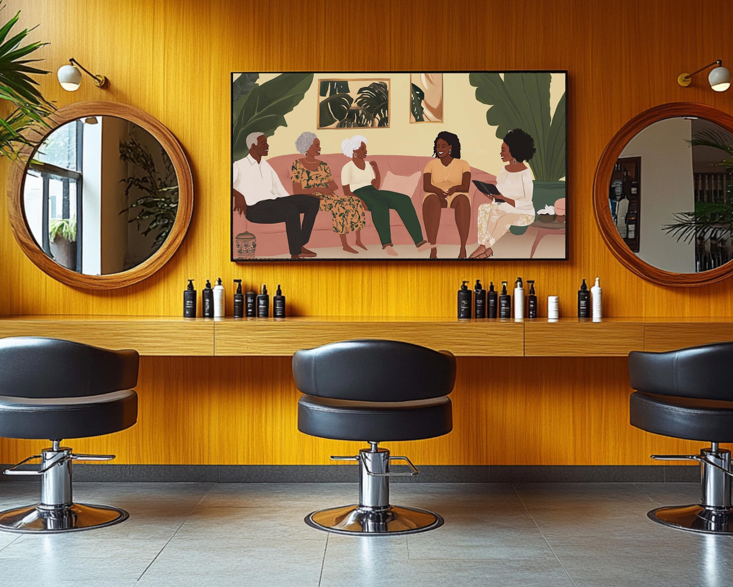 Multi-Generational Black Family Gathering | African American Art | Warm Family Canvas Print | Melanin Wall Art | Home Decor