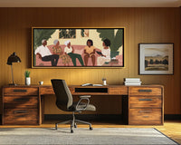 Vibrant abstract canvas art featuring colorful shapes, perfect as african american wall art for modern decor.