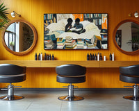 Vibrant canvas art featuring an African American woman, perfect for adding depth to any space with african american wall art.
