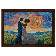 Dancing Black Couple Starry Night Love cultural wall decor print by MoomZee Artwork