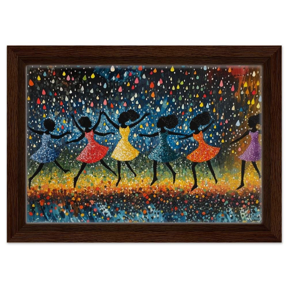 Dancing Black Girls in Rain African American Wall Art