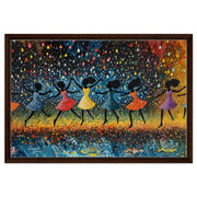 Dancing Black Girls in Rain Black children wall art artwork view