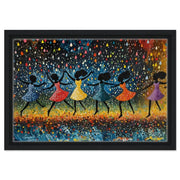 Dancing Black Girls in Rain Black children wall art artwork by MoomZee Artwork