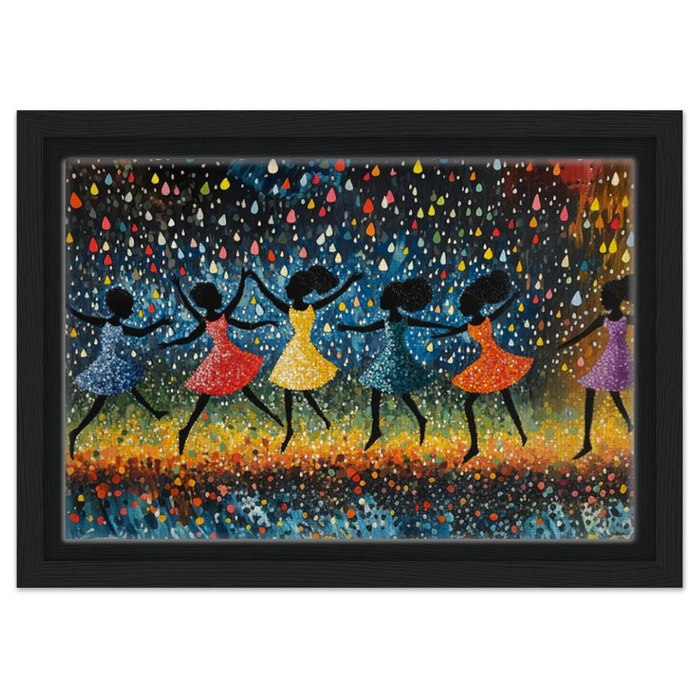 Dancing Black Girls in Rain African American Wall Art