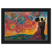 Romantic Black Couple Love cultural wall decor print by MoomZee Artwork