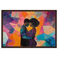 Abstract Black couple wall art celebrating Black culture and connection