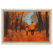 Black Father and Son Autumn Black man wall art artwork view