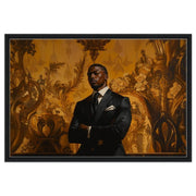 Elegant black man in a suit, embodying African American royalty, showcased as striking canvas wall art.