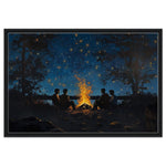 Black Family Campfire African American Nature Wall Art