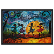 Joyful Black Children Dancing Black children wall art canvas print by MoomZee Artwork