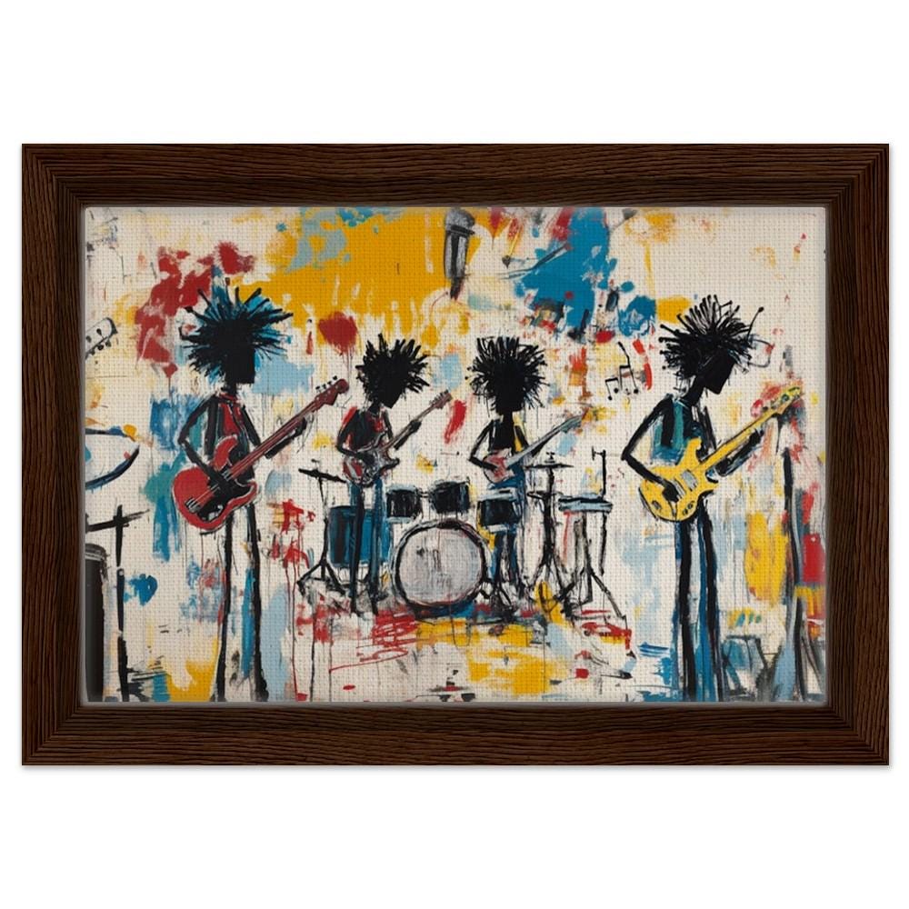 Abstract Black Musicians Jam Session Art | African American Music Canvas | Bold Music Wall Art | Vibrant African Art