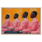 Black Men in Pink Suits Contemporary Black man wall art canvas print by MoomZee Artwork
