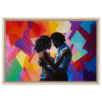 Black Couple Dancing Abstract African American Love Wall Art