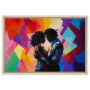 Black Couple Dancing Abstract Love cultural wall decor print by MoomZee Artwork