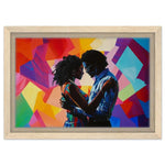 Black Couple Dancing Abstract African American Love Wall Art