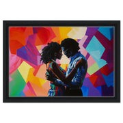 Black Couple Dancing Abstract Love Black love wall art canvas print by MoomZee Artwork