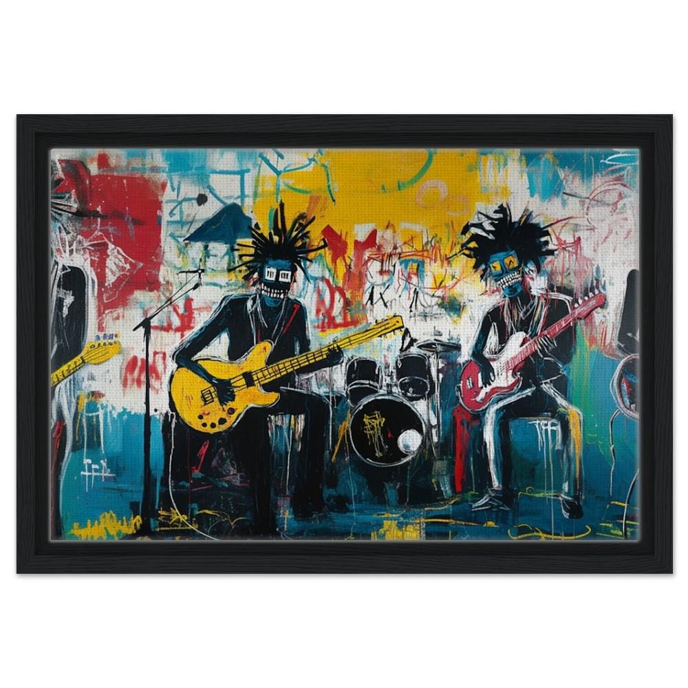 Dynamic Black Musicians Jamming Art | Bold African American Music Canvas | Vibrant Music Wall Art | Modern Abstract Decor