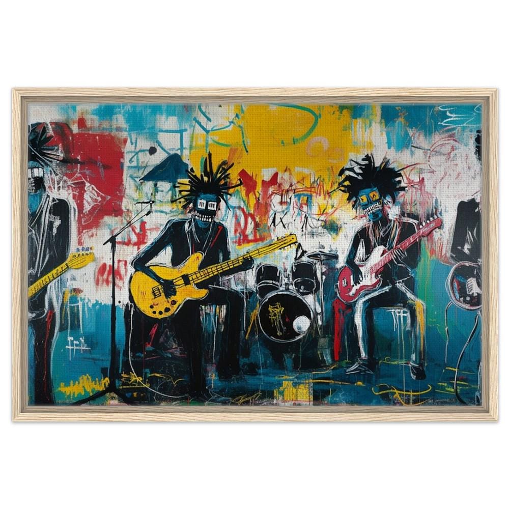 Dynamic Black Musicians Jamming Art | Bold African American Music Canvas | Vibrant Music Wall Art | Modern Abstract Decor