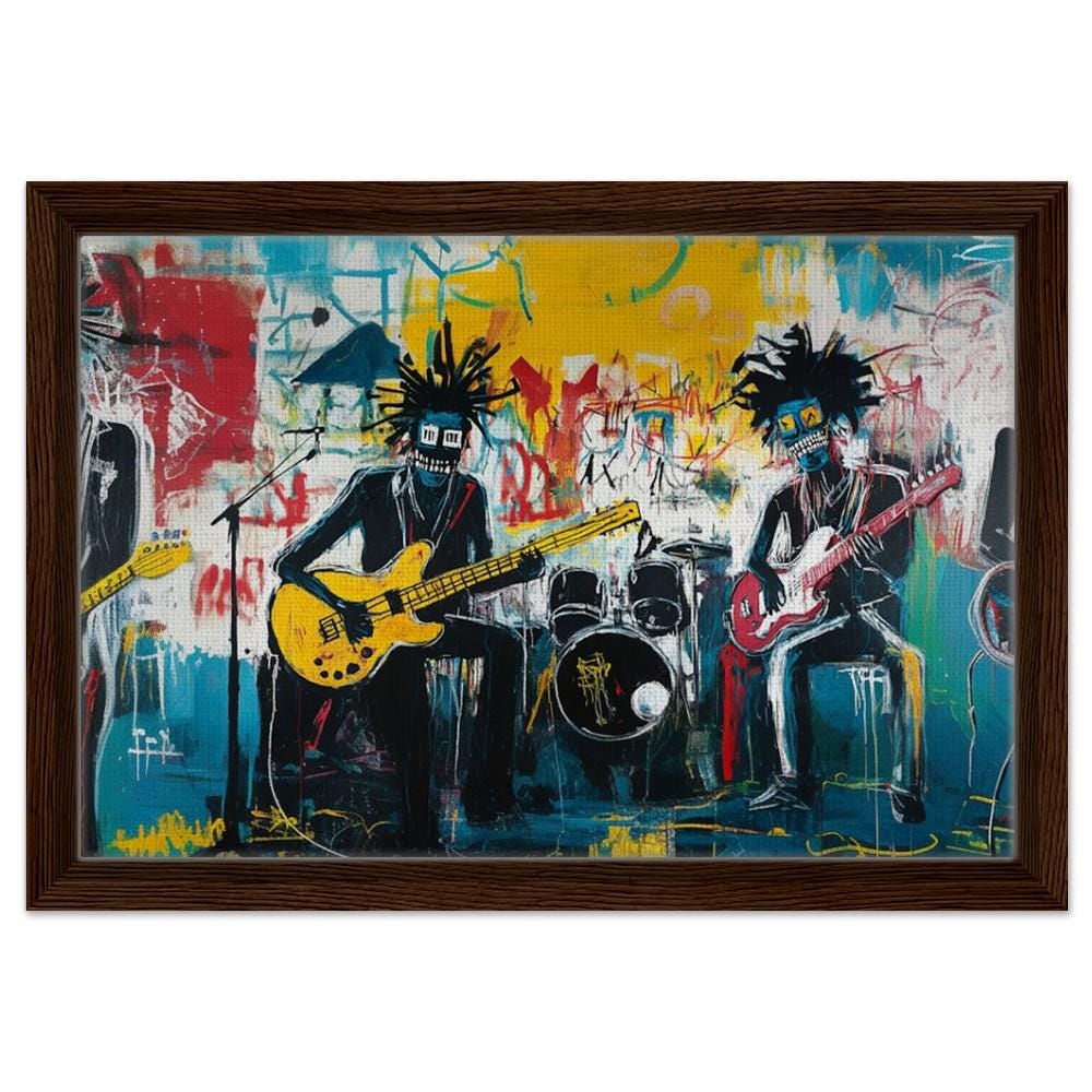 Dynamic Black Musicians Jamming Art | Bold African American Music Canvas | Vibrant Music Wall Art | Modern Abstract Decor