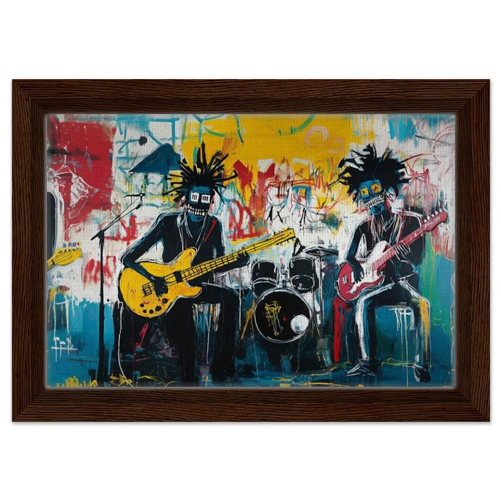 Dynamic Black Musicians Jamming Art | Bold African American Music Canvas | Vibrant Music Wall Art | Modern Abstract Decor