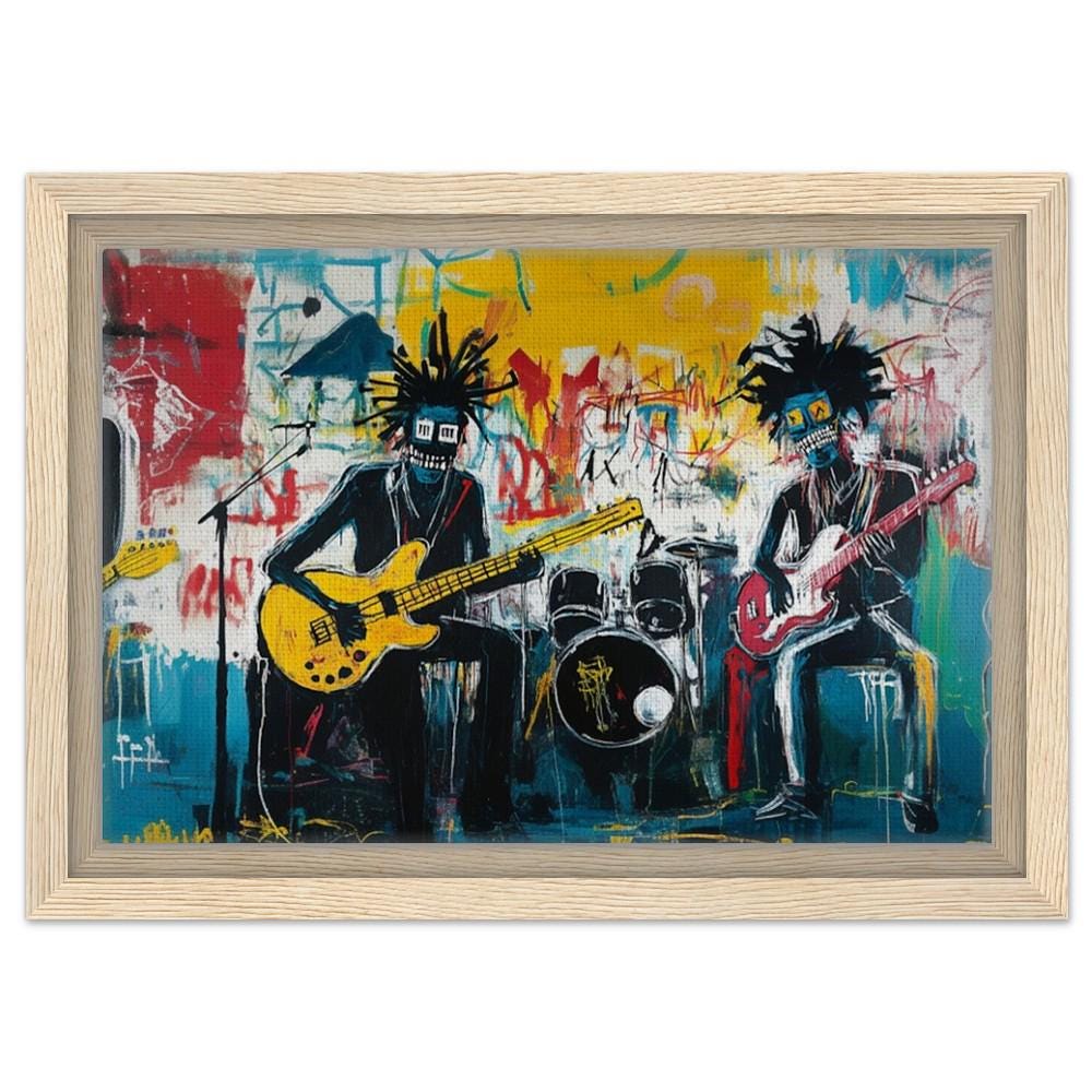 Dynamic Black Musicians Jamming Art | Bold African American Music Canvas | Vibrant Music Wall Art | Modern Abstract Decor