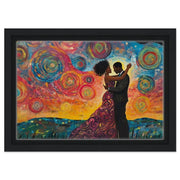 Dancing Black Couple Under Starry Sky Black love wall art artwork view