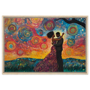 Dancing Black Couple Under Starry Sky Black love wall art canvas print by MoomZee Artwork