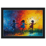 Black Children Playing Abstract African American Wall Art