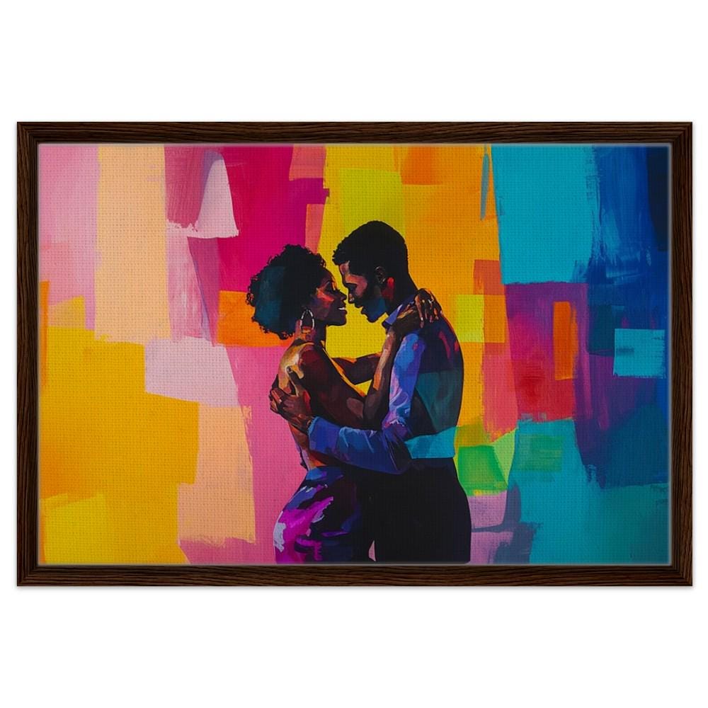 Black Couple Dancing Love Wall Art Print