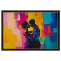 Vibrant abstract canvas art depicting cultural elements, perfect as african american wall art for modern decor.