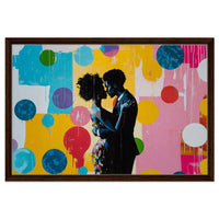 Colorful abstract canvas art featuring African American figures, perfect as vibrant African American wall art for any space.