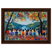 Close-up of Family Reunion Black family wall art detail