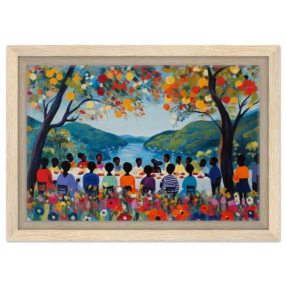 Black Family Reunion Art | African American Giclée Print | Colorful Gathering Wall Art | Vibrant Outdoor Family Scene