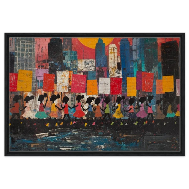 Protest March Black culture wall art canvas print by MoomZee Artwork