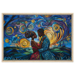 Black Couple Under Colorful Sky African American Love Wall Art
