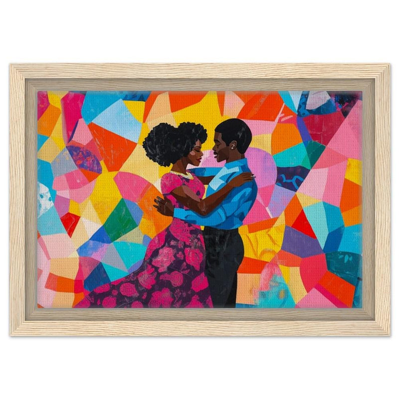 Geometric Black Couple African American Love Wall Art