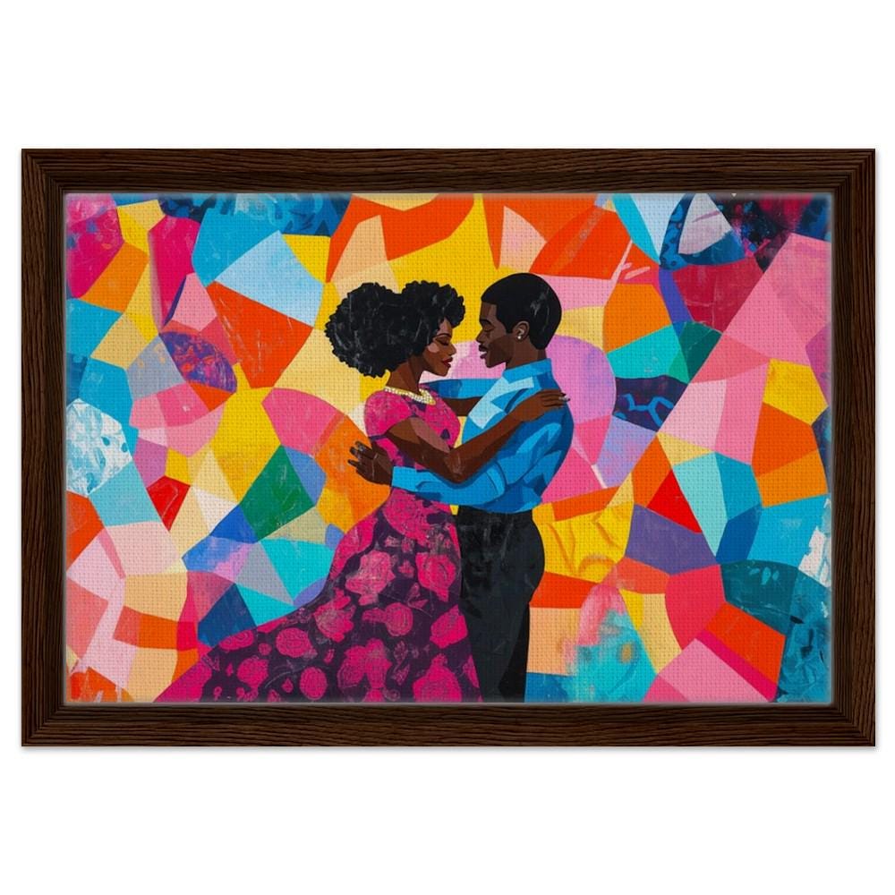 Vibrant African American Couple Art | Giclée Print | Colorful Black Love Wall Decor | Modern Romance Art